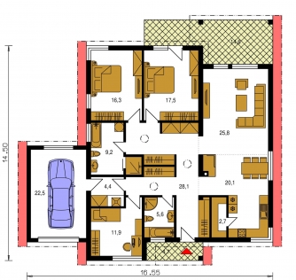 Plan de sol du rez-de-chaussée - BUNGALOW 176